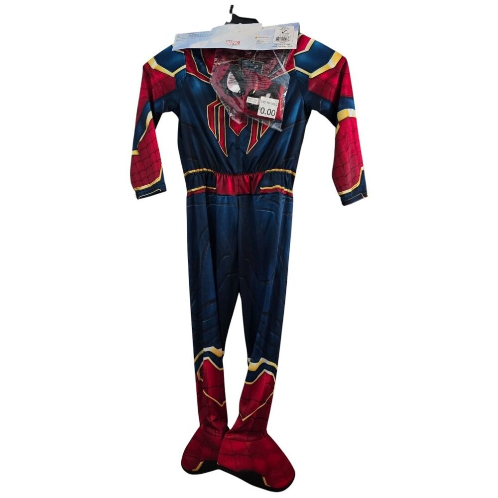 Marvel Avengers Endgame Iron Spider Costume Kids Small 4-6 Muscle Chest Mask NEW - Picture 6 of 7